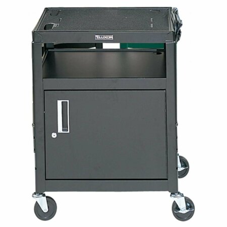 LUXOR Adjustable-Height Steel Multi-Media Cart with Cabinet LU330613